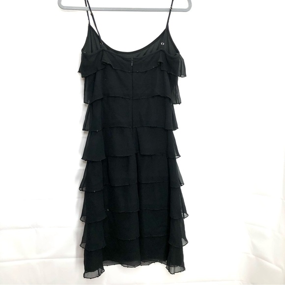 Betsey Johnson black beaded tiered mini dress little black dress party - Picture 7 of 8